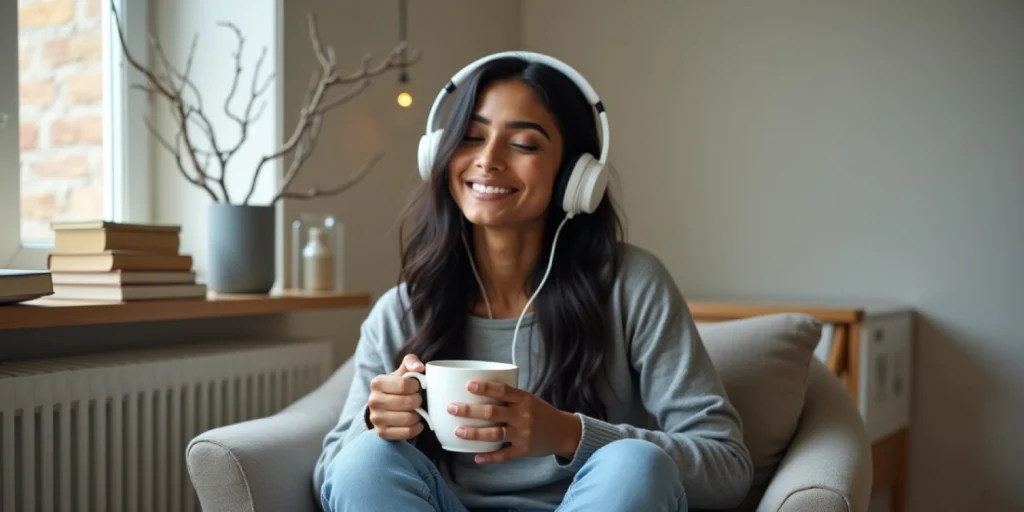 Gadgets Originales: Chica escuchando música con unos auriculares